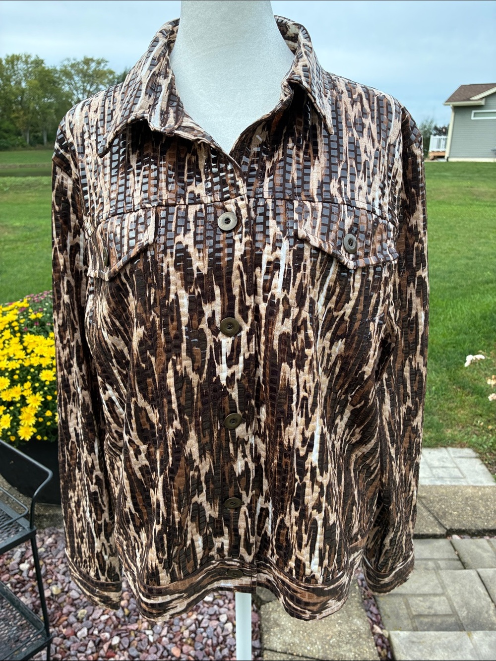Notations Animal Print Women's Button-Up Jacket